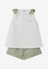 Girls Floral Shorts Set