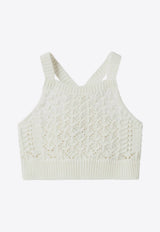 Girls Openwork Crochet Top