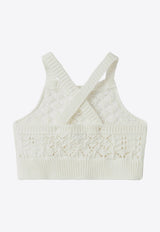 Girls Openwork Crochet Top