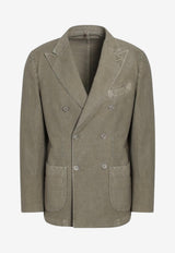 Double-Breasted Buttoned Blazer