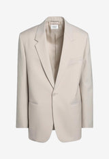 Saint Laurent Single-Breasted Wool Blazer Beige 817949Y2L82/Q_YSL-2630