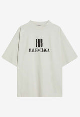 Balenciaga Nano BB Print Vintage T-shirt Off-white 818431TSVU4/R_BALEN-9012