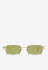 Gucci GG Supreme Rectangular Sunglasses Green 819549I3331/Q_GUC-8035