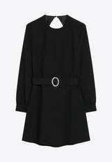 Saint Laurent Backless Mini Belted Dress Black 819619Y012W_YSL-1000
