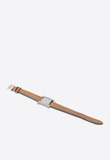 Mini Heure H 21mm Watch in Chai Matte Alligator Single Tour Strap