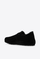 Birkenstock London Suede Buckled Loafers 1014960 0-BLACK