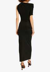 فستان دريبيادو غير متماثل بطول منتصف الساق