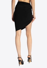 Drapeado Asymmetric Mini Skirt
