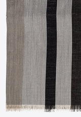 Ferragamo Logo Jacquard Striped Silk-Blend Scarf 520120 ST BIGLOGO 776137-STONE RED