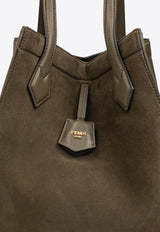 Fendi Medium Origami Suede Shoulder Bag 8BH414 AS79-F1PPT
