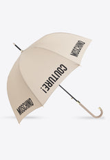 Moschino Logo Couture Print Umbrella Beige 8982 63AUTOD-DARK BEIGE