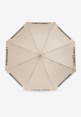 Moschino Logo Couture Print Umbrella Beige 8982 63AUTOD-DARK BEIGE