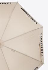 Moschino Logo Couture Print Umbrella Beige 8982 63AUTOD-DARK BEIGE
