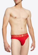Versace Greca Border Thong with Medusa Motif Red AU100022 1A10011-A9X2