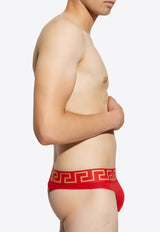 Versace Greca Border Thong with Medusa Motif Red AU100022 1A10011-A9X2