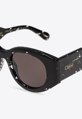 Chloé Square-Framed Sunglasses with Logo-Lettering Gray CH0251S 0-006