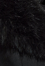Dolce & Gabbana Single-Breasted Wool Jacket with Faux Fur Collar Black F27BRT FUBF1-N0000