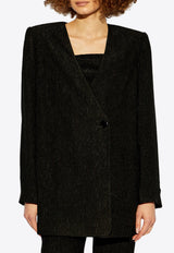 GANNI Blazer in special texture fabric Black F9395 6788-099