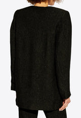 GANNI Blazer in special texture fabric Black F9395 6788-099