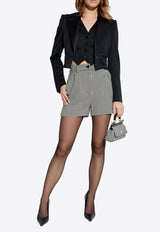 Single-Breasted Cropped Tuxedo Blazer