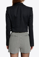 Single-Breasted Cropped Tuxedo Blazer