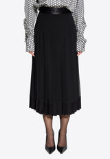 Dolce & Gabbana Pleated Silk Midi Skirt F4CW9T FU1AR-N0000