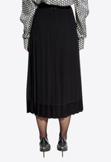 Dolce & Gabbana Pleated Silk Midi Skirt F4CW9T FU1AR-N0000
