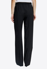 Flared Stretch Wool-Blend Pants
