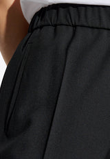 Flared Stretch Wool-Blend Pants