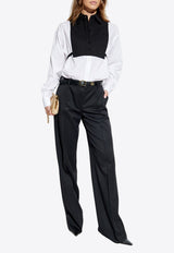 Paneled Button-Up Shirt