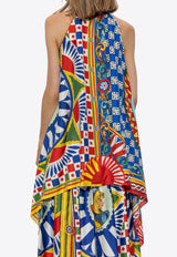 توب بنقشة كاريتو بلا أكمام وبياقة