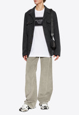 جاكيت من مزيج الصوف بصف أزرار واحد