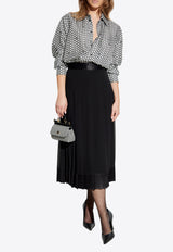 DG Logo Print Button-Up Silk Shirt