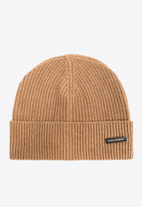 Dolce & Gabbana Logo Patch Wool-Blend Beanie Brown GXA17T JCVZH-M0172