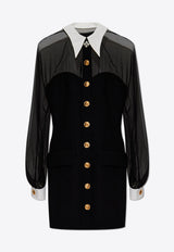 فستان قصير مخصر بياقة مُغايرة