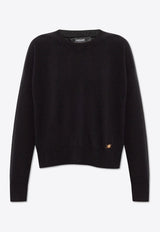 كنزة محبوكة واسعة من مزيج الكشمير