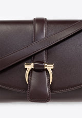 Ferragamo Small Front-Flap Leather Crossbody Bag 219794 FL M 777232-OXBLOOD