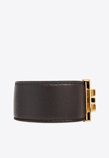 Gancini Buckle Leather Bracelet