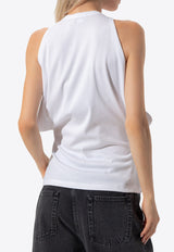 Alexander Mcqueen Draped Ribbed Tank Top 804191 QLADW-9000
