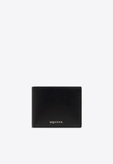 Logo Print Bi-Fold Leather Wallet