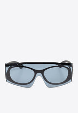 Alexander McQueen Two-Tone Shield Sunglasses Blue 810905 J0752-1041