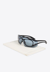 Alexander McQueen Two-Tone Shield Sunglasses Blue 810905 J0752-1041
