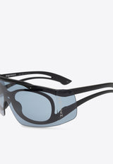 Alexander McQueen Two-Tone Shield Sunglasses Blue 810905 J0752-1041