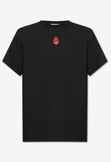 Alexander McQueen Logo Embroidered T-shirt Black 808472 QXAA8-0512