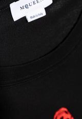 Alexander McQueen Logo Embroidered T-shirt Black 808472 QXAA8-0512