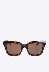 Alexander McQueen Logo Print Butterfly Sunglasses Brown 809919 J0749-2305