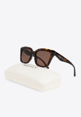 Alexander McQueen Logo Print Butterfly Sunglasses Brown 809919 J0749-2305