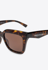 Alexander McQueen Logo Print Butterfly Sunglasses Brown 809919 J0749-2305