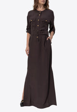 Tom Ford Whitney Striped Silk Maxi Shirt Dress AB3427 FAX1311-KB922