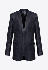 Single-Breasted Logo Monogram Blazer